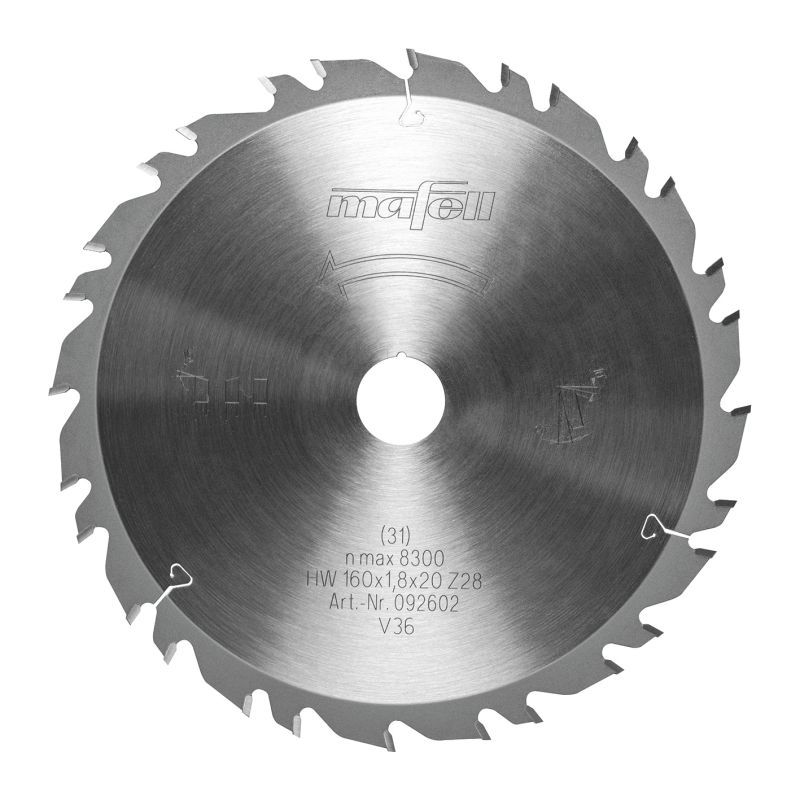 Mafell Sägeblatt KSB-WU160 GT (HW, 160 x 1,8 x 20 mm, Z28-4, 3WZ/FZ, Wood Universal) - 092602