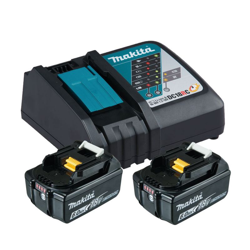 MAKITA Power Source Kit Li 18,0V 6Ah inkl. Schnellladegerät & 2 Akkus im Karton (199480-6)