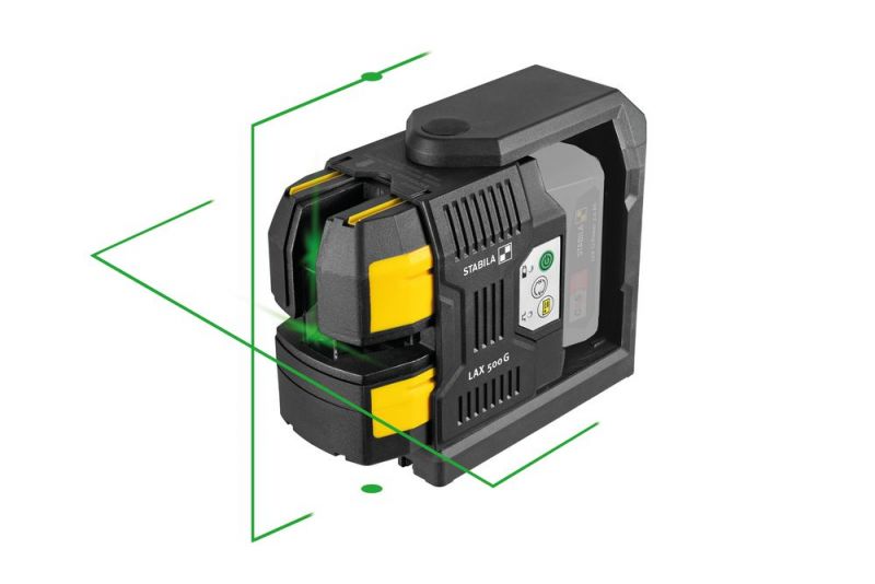 STABILA Kreuzlinien-Lot-Laser LAX 500 G, 12-V-System, 5-teiliges Set, ohne Akku/Ladegerät - 19983