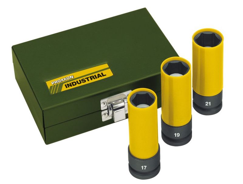 PROXXON IMPACT Steckschlüsselsatz 1/2", 85mm lang (3-teilig - 17, 19, 21 mm) - 23938