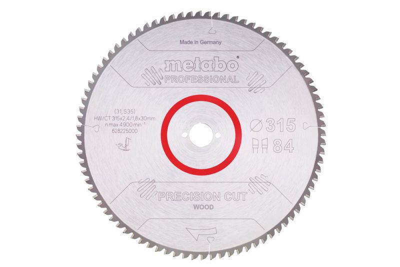 METABO Sägeblatt "precision cut wood - professional", 315x30, Z84 WZ 5° neg. (628225000)