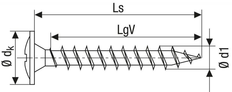 SPAX Universalschraube, 3 x 20 mm, 100 Stück, Vollgewinde, Rückwandkopf, Kreuzschlitz Z2, 4CUT, WIROX - 4281010300202
