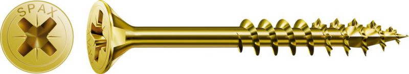 SPAX Universalschraube, 5 x 100 mm, 10 Stück, Teilgewinde, Senkkopf, Kreuzschlitz Z2, 4CUT, YELLOX - 4081020501002