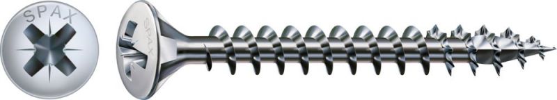 SPAX Vis universelle, 3,5 x 25 mm, 1000 unités, Tête centrante, Tête bombée fraisée, Cruciforme Z2, 4CUT, WIROX - 0241010350255