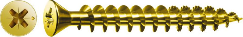 SPAX Universalschraube, 3 x 12 mm, 1000 Stück, Vollgewinde, Senkkopf, Kreuzschlitz Z1, S-Spitze, YELLOX - 0321020300125