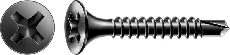 Spax GIX-D Vis pour cloisons sèches phosphatée noire ,3,5 x 35 mm ,175 Stk. - Carton L