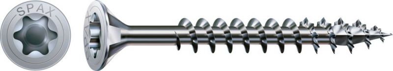 SPAX Universalschraube, 5 x 70 mm, 200 Stück, Vollgewinde, Senkkopf, T-STAR plus T20, 4CUT, WIROX - 1191010500705