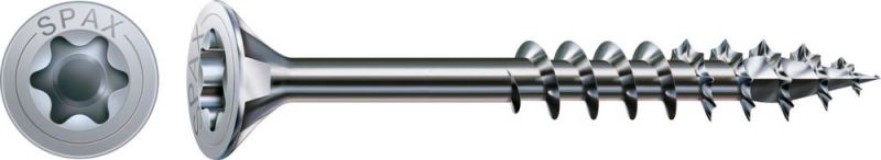 SPAX Universalschraube, 6 x 90 mm, 200 Stück, Teilgewinde, Senkkopf, T-STAR plus T30, 4CUT, WIROX - 0191010600905