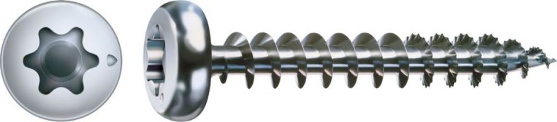 SPAX Universalschraube, 3 x 16 mm, 200 Stück, Vollgewinde, Halbrundkopf, T-STAR plus T10, S-Spitze, WIROX - 0201010300163