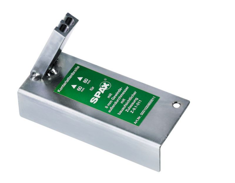 SPAX Jauge à visser pour isolation sur toiture avec vis à bois 8 mm à tête fraisée et rondelle, 1 pièce - 5001120800011