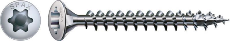 SPAX Universalschraube, 3,5 x 40 mm, 150 Stück, Vollgewinde, Linsensenkkopf, T-STAR plus T20, 4CUT, WIROX - 4621010350407