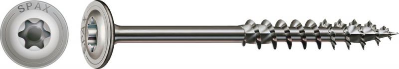 SPAX HI.FORCE, 8 x 160 mm, 1 Stück, Teilgewinde, Tellerkopf, T-STAR plus T40, 4CUT, Edelstahl rostfrei A2 - 4257000801600