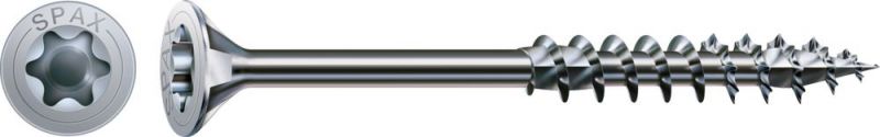 SPAX Holzbauschraube, 8 x 450 mm, 50 Stück, Teilgewinde, Senkkopf, T-STAR plus T40, 4CUT, WIROX - 0191010804505