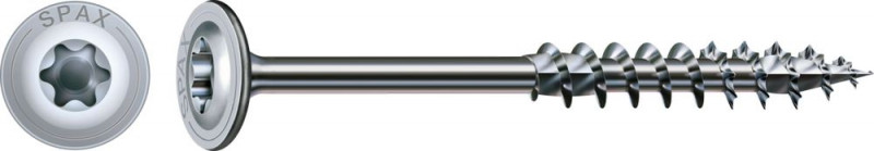 SPAX Holzbauschraube, 10 x 500 mm, 25 Stück, Teilgewinde, Tellerkopf, T-STAR plus T50, 4CUT, WIROX, - 0251011005005