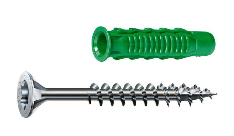 SPAX Typ-SD 6 x 45 mm + Universalschraube, 4,5 x 60 mm, Senkkopf, Teilgewinde, T-STAR plus T20, 15 + 15 St - 4101880600452