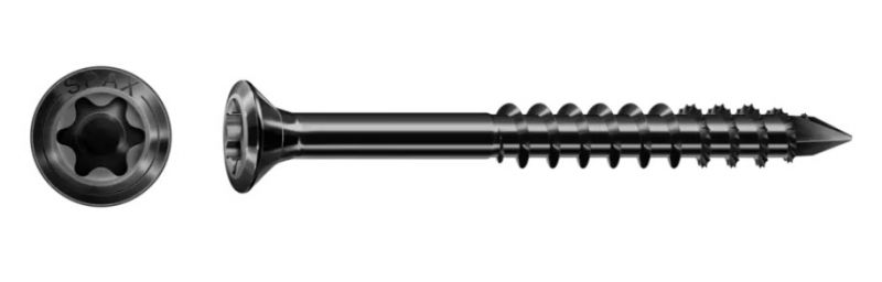 SPAX Fassadenschraube, 4 x 45 mm, 100 Stück, Teilgewinde, Linsensenkkopf, CUT-Spitze, Edelstahl A2 BLAX - 0467040400453