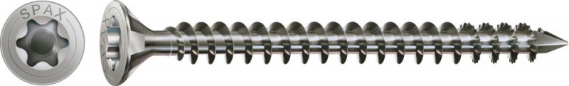 SPAX Holzbauschraube, 8 x 350 mm, 50 St, Vollgewinde, Senkkopf, T-STAR plus, CUT-Spitze, Edelstahl rostfrei A2 - 1207000803505
