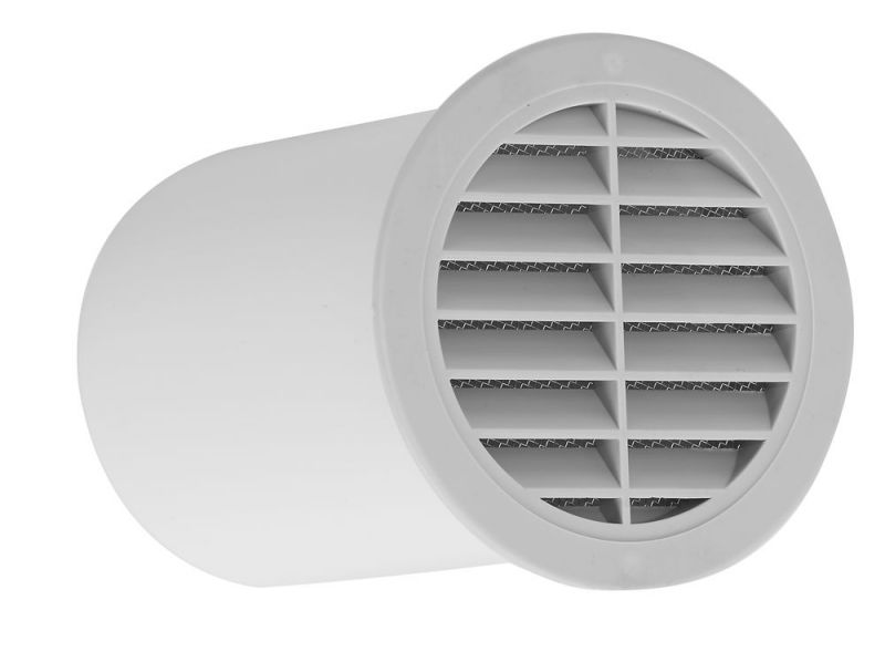 Aérateur mural UPMANN DN 100 avec grille de ventilation, longueur 150 mm, blanc - 66624