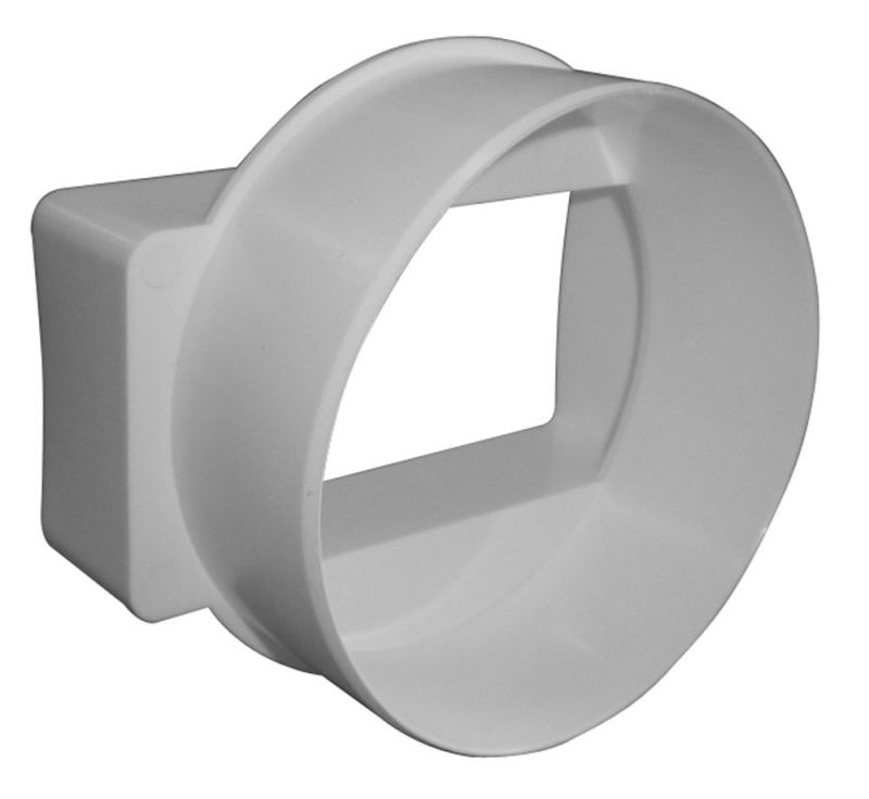 UPMANN Uebergangsstück von Rundrohr auf Flachrohr DN 100 weiß - 66857