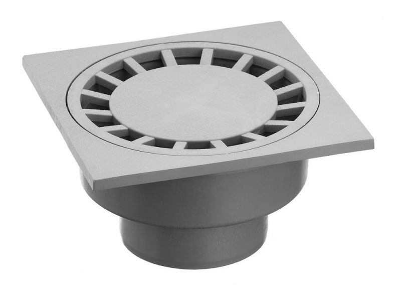 UPMANN Siphon de sol 10x10cm, gris DN50, vertical - 80100