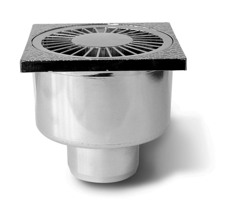 UPMANN Bodenablauf 15x15cm verchromt DN50 - 80103