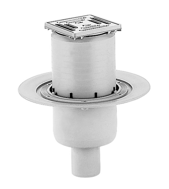 UPMANN Badablauf DN 50 senkrecht, Rahmen 100x100mm, Rost V2A - 80131