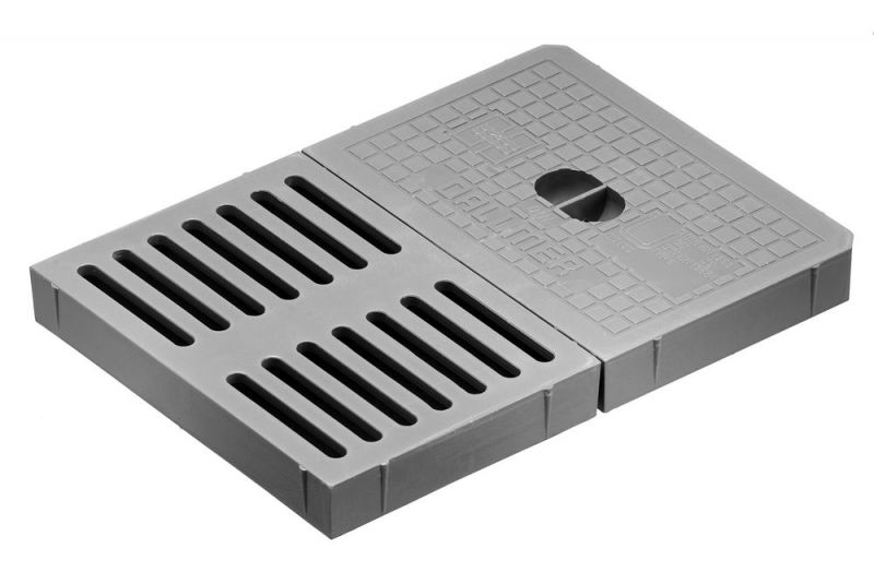 UPMANN Kunststoffroste 18x25x2,4 cm,2-teilig, grau - 80212