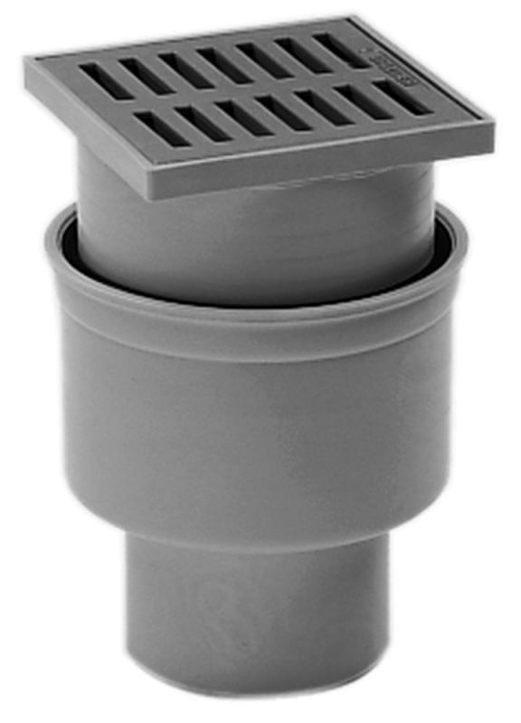 UPMANN Kellerablauf 15x15 cm DN 100senkrecht, Kunststoffrost - 80239