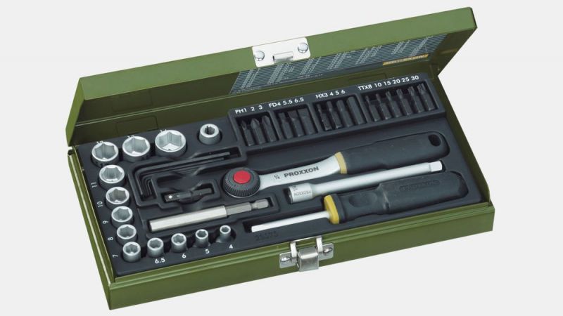 PROXXON Schraubersatz mit 1/4"-Ratsche und Magnethalter (39-teilig) - 23070