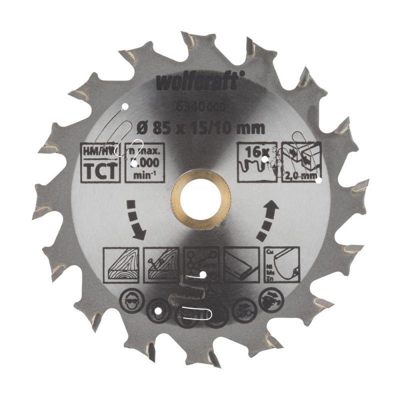wolfcraft 1 Akku-Kreissägeblatt HM ø85x15 mm - 6340000