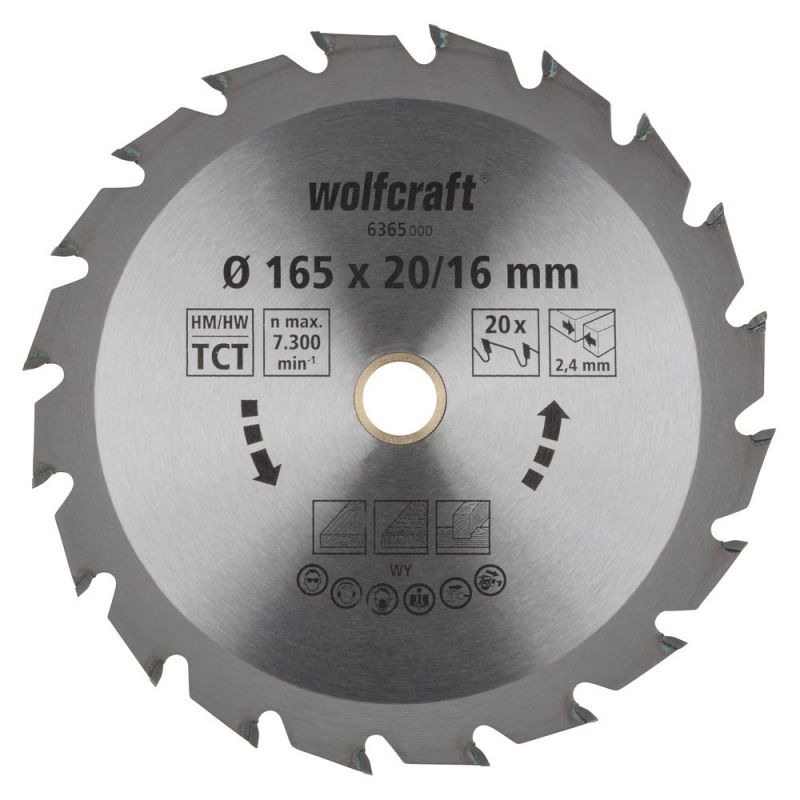 wolfcraft Lames de scies circulaires manuelles Série vert (coupes semi-fines rapides)