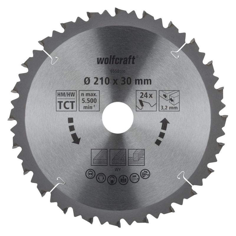 wolfcraft 1 Kapp/Gehr.sägeblatt HM 24 Zähne ø210mm - 6550000
