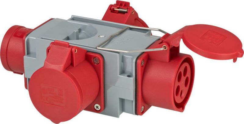 Brennenstuhl Répartiteur croisé CEE400V/16A 3 voies (fiche CEE + 3x prises CEE) - 1081640