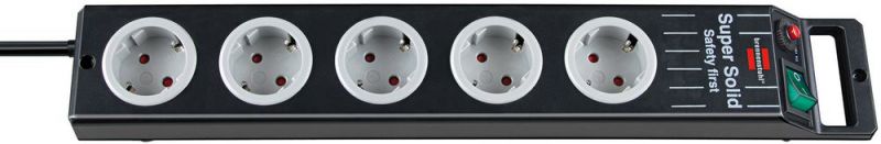 Brennenstuhl Super-Solid Line 5-fach schwarz/grau