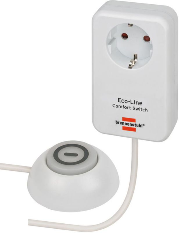 Brennenstuhl Eco Line Comfort Switch Adaptateur EL CSA 1 interrupteur à main/pied lumineux - 1508220