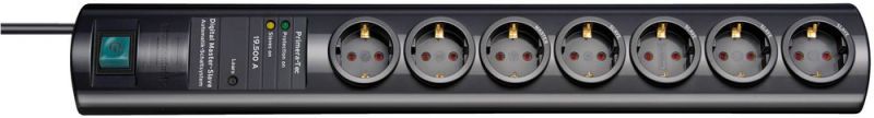 Brennenstuhl Primera-Tec DigiMaster 19.500A Überspannungsschutz-Steckdosenleiste 7-fach schwarz - 1153300477