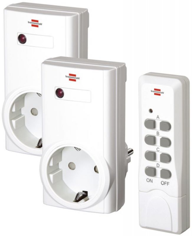 Brennenstuhl Kit de commutation radio RCS 1000 N Comfort 1 émetteur portatif,2 récepteurs de commutation 1000W - 1507150