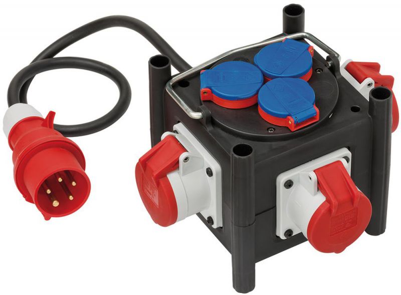 Brennenstuhl Distributeur de courant compact en caoutchouc BSV 3 LS E716 2 IP44 3x CEE 400V/16A, 3x 230V/16A - 1153680100