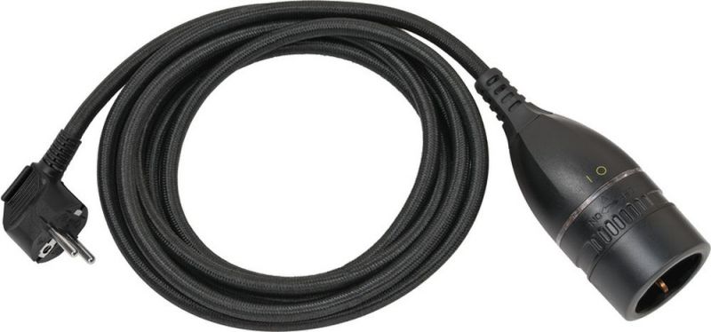 Brennenstuhl Rallonge 5m avec interrupteur rotatif (noir H05VV-F3G1.5) - 1161830030