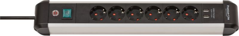 Brennenstuhl multiprise Premium-ALU-Line 6 fois 3m - 1391030610