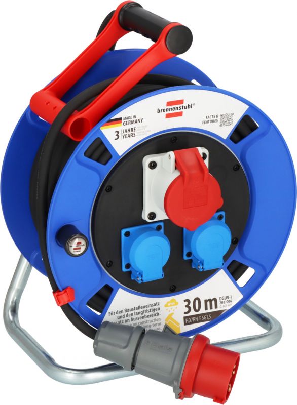 Brennenstuhl Garant CEE 1 IP44 Kabeltrommel, 30m Kabel - 1182720010