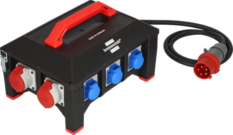 Brennenstuhl professionalLINE Gummi-Baustromverteiler BSV 5-32A FI Typ B 2m H07RN-F 5G6,0 1xCEE32A+2x16A,6x230V - 9150320068