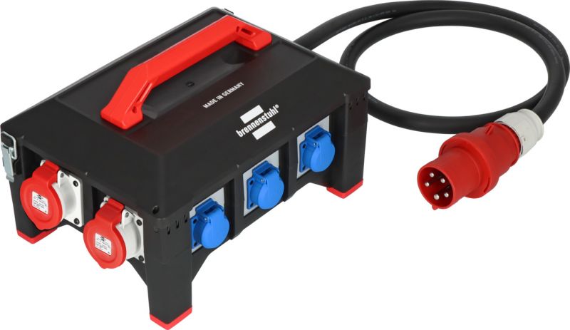 Brennenstuhl professionalLINE Gummi-Baustromverteiler BSV 5-63A FI Typ B 2m H07RN-F 5G16,0 1xCEE32A+2x16A,6x230V - 9150630168