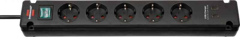 Brennenstuhl Bremounta Steckdosenleiste 5-fach mit 2 USB C-Ladebuchsen - 1150660415