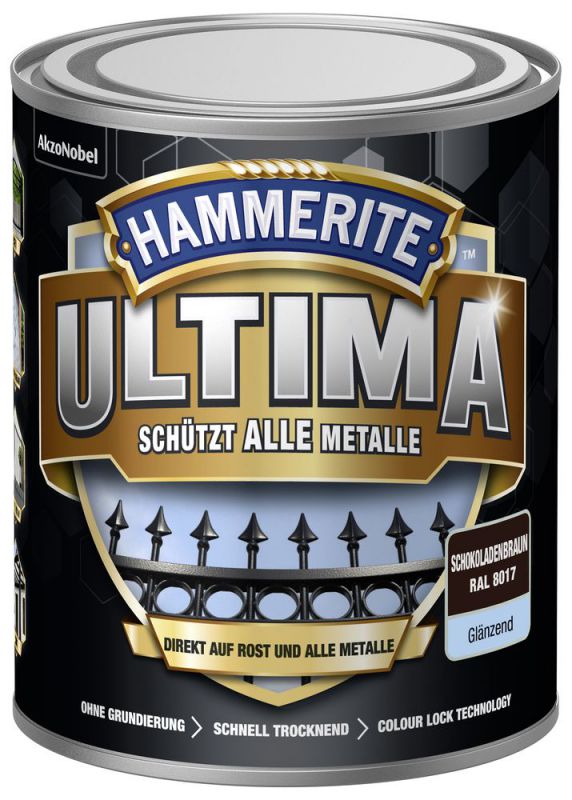 HAMMERITE Metallschutz-Lack ULTIMA Schokoladenbraun Glaenzend 750ml - 5379720