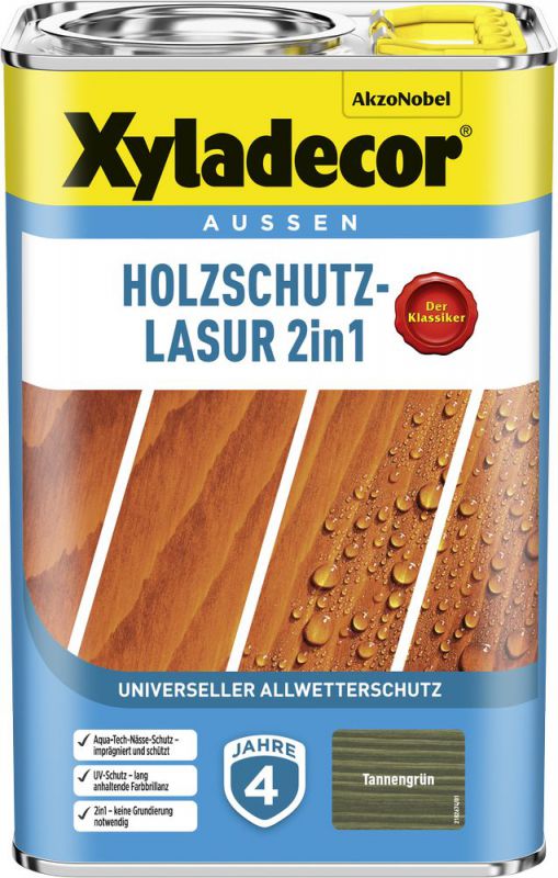 XYLADECOR Holzschutzlasur 2in1 Tannengrün 4L - 5614862