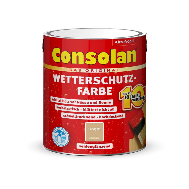 CONSOLAN Wetterschutzfarbe Sandgelb 2,5l - 5844403