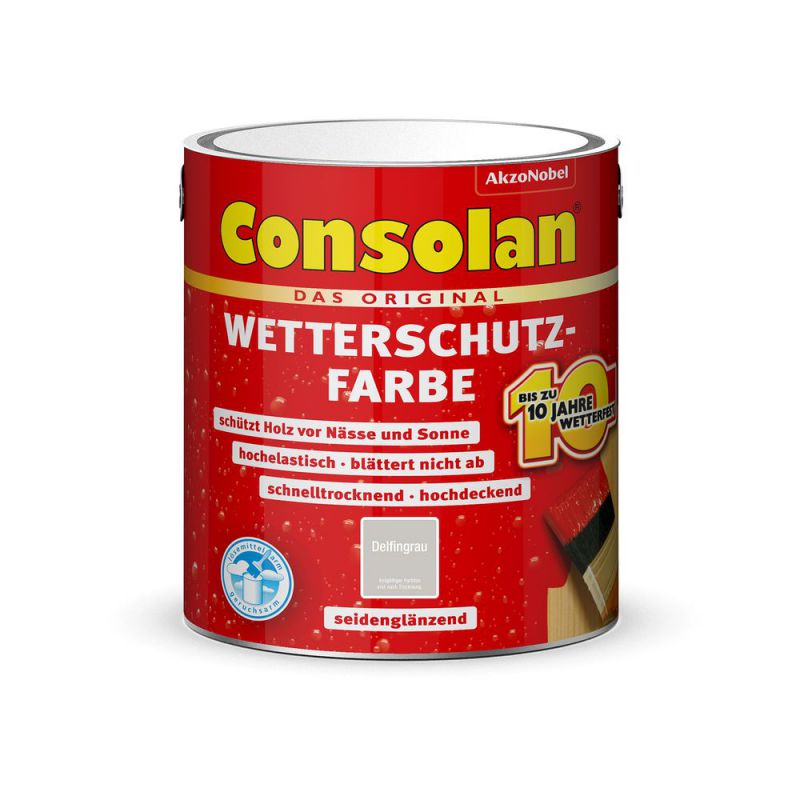 CONSOLAN Wetterschutzfarbe Delfingrau 2,5l - 5844410