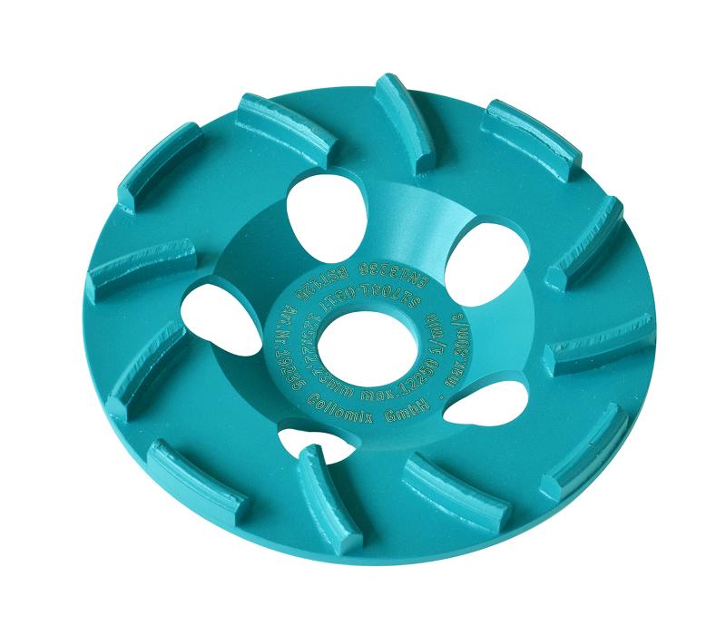 COLLOMIX Schleiftopf BST 180 Cyclon türkis, Ø 180 mm, Höhe 30 mm, für harte Untergründe, für den Grobschliff - 19297