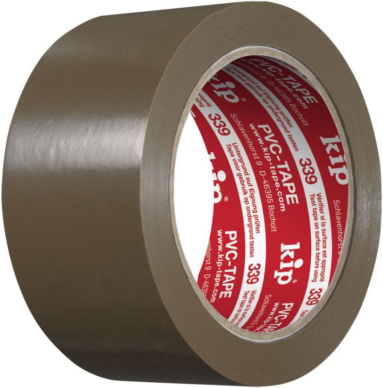 KIP 339 PVC-Packband – braun, 32 my     50mm x 66m (36 Rollen) - 339-00